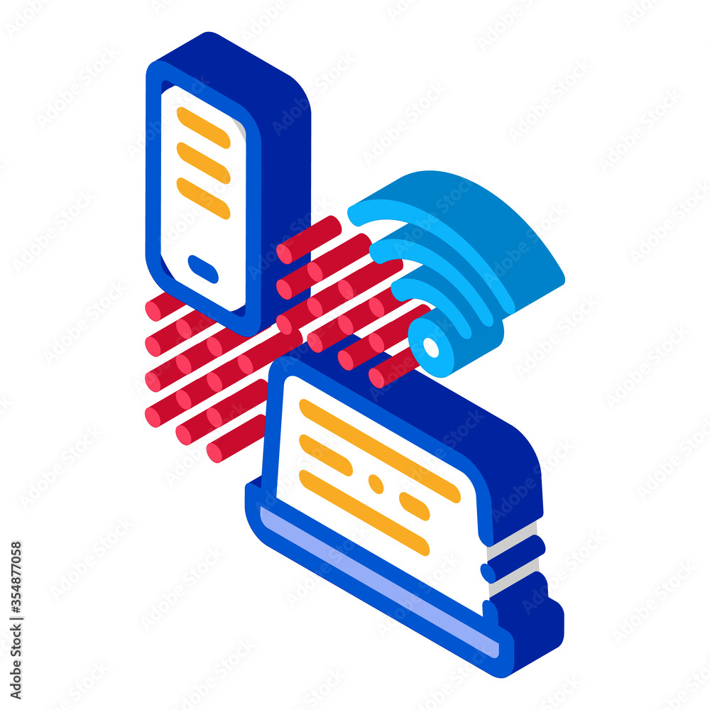 Poster wi-fi network spreads icon vector. isometric wi-fi network spreads sign. color isolated symbol illus