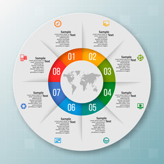 Abstract 3D Paper Infographics. Business template .Vector illustration