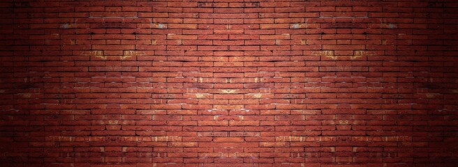 Fototapeta na wymiar Old vintage retro style red bricks wall background and texture