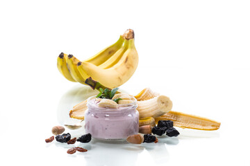 home sweet banana yogurt in a glass jar