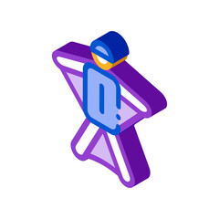 Skier Icon Vector. Isometric Skier sign. color isolated symbol illustration