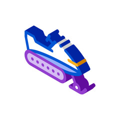 Snowmobile Icon Vector. Isometric Snowmobile sign. color isolated symbol illustration