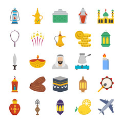 Old Traditional Heritage Flat Icons
