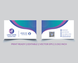 Business card template Vector, Modern professional business card print ready editable

