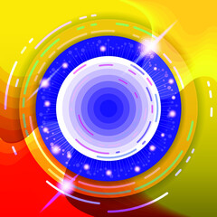 Futuristic design abstract background of yellow and red circle. Eps 10 vector. 