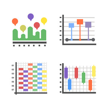 Modern Charts Flat Icons 