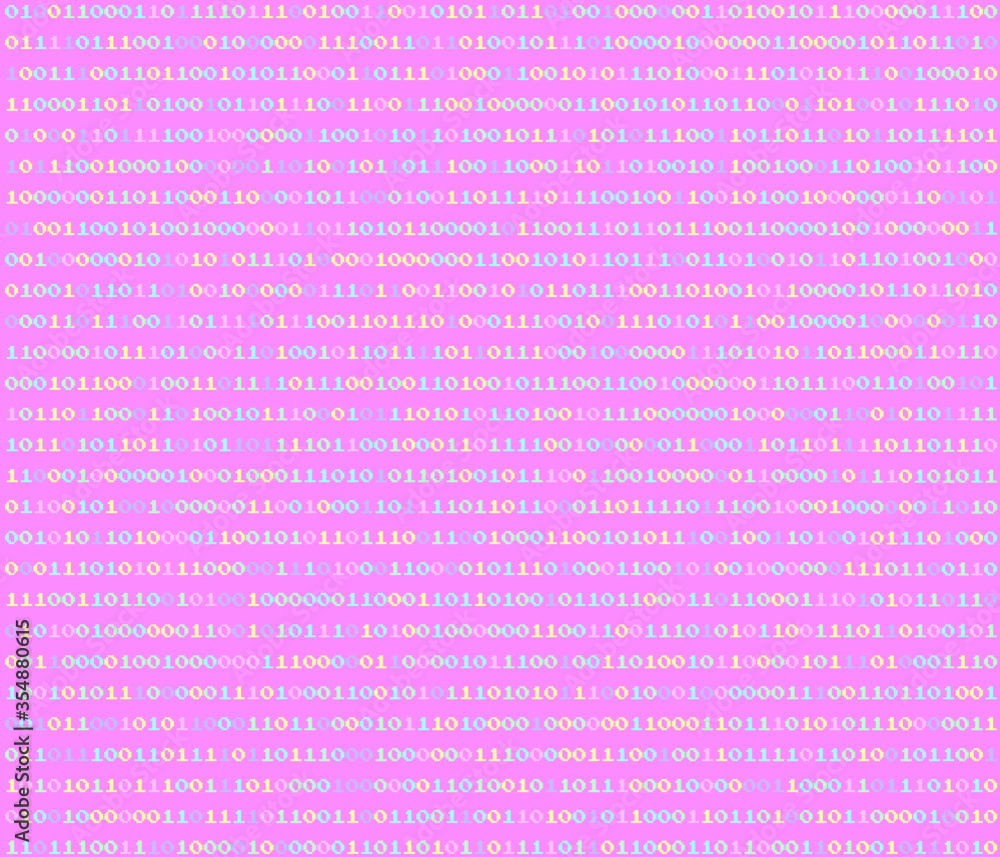Aufkleber Vaporwave and retrowave background with binary code in pastel colors. Retro 80's style.