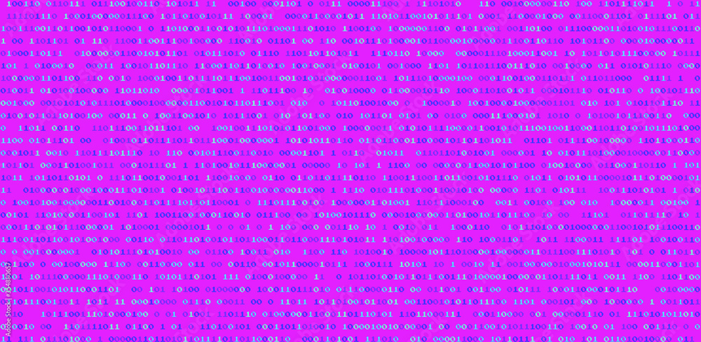 Poster Vaporwave and retrowave background with binary code in pastel colors. Retro 80's style.