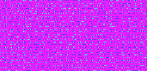 Vaporwave and retrowave background with binary code in pastel colors. Retro 80's style.