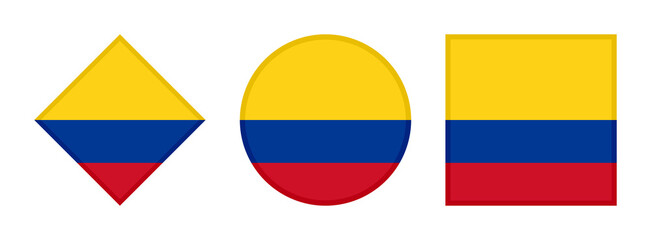 colombia flag icon set. isolated on white background