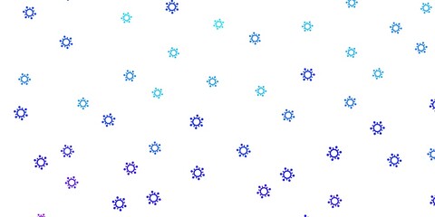 Light pink, blue vector pattern with coronavirus elements.