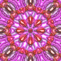 3d effect  - abstract pink red octagonal pattern