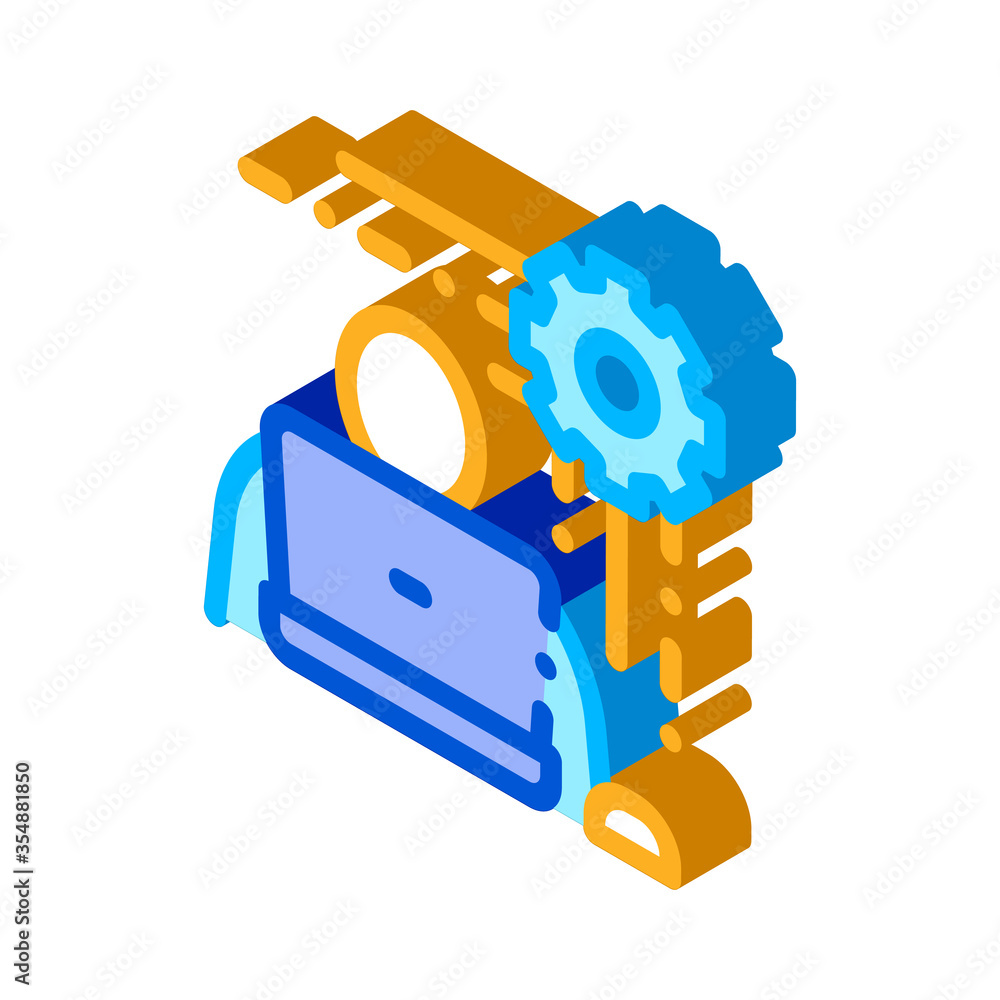 Poster programmer work icon vector. isometric programmer work sign. color isolated symbol illustration