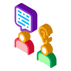 Speak And Listen Icon Vector. Isometric Speak And Listen sign. color isolated symbol illustration