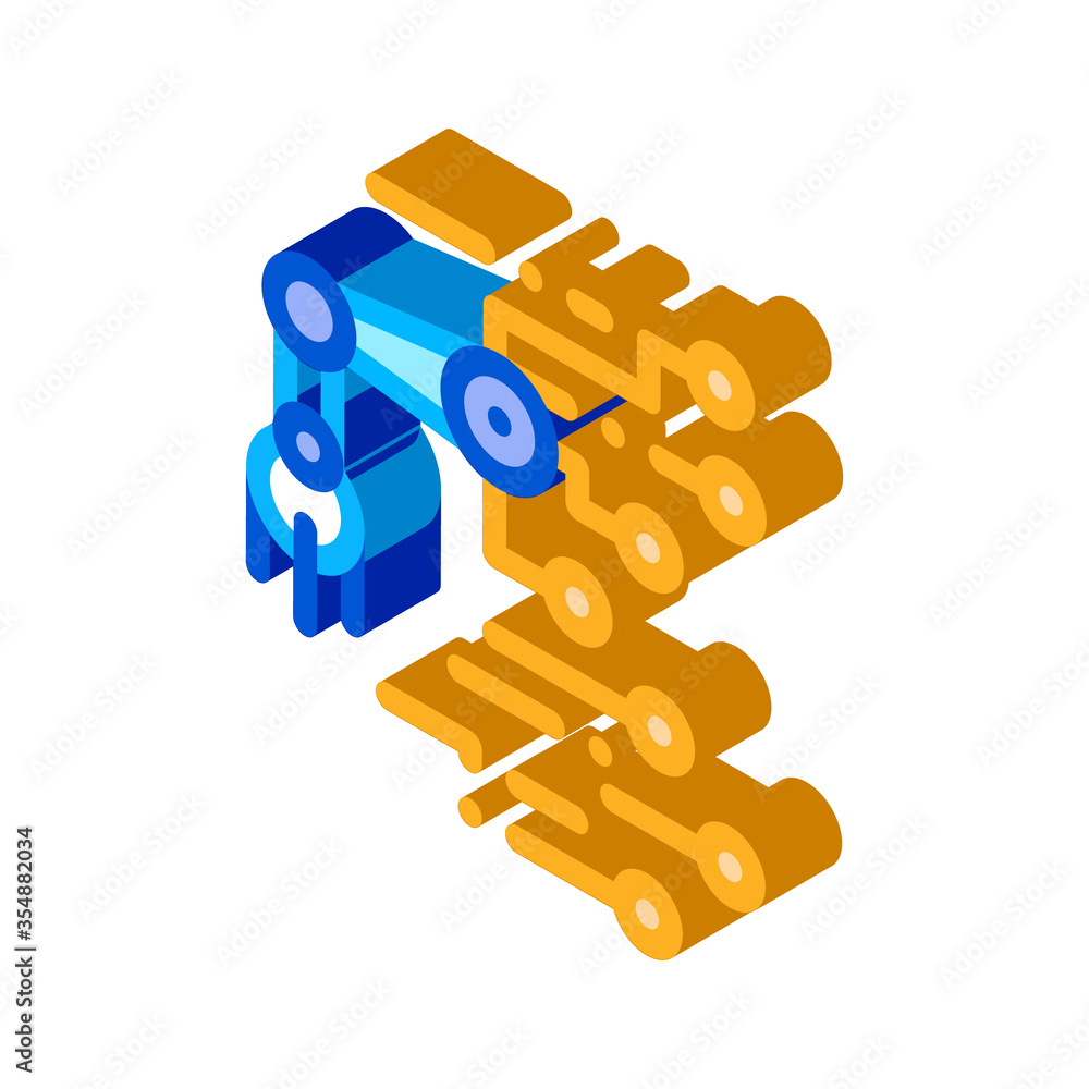 Poster robot microchip icon vector. isometric robot microchip sign. color isolated symbol illustration
