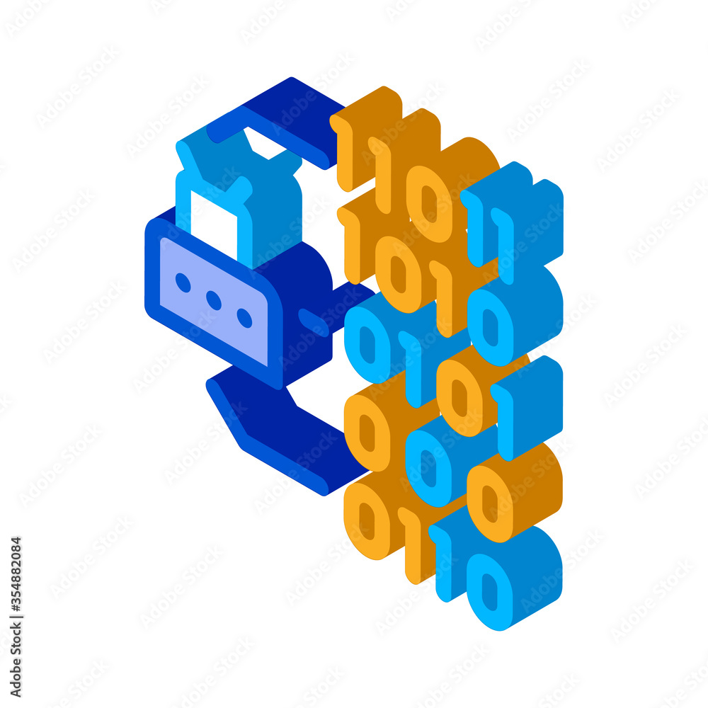 Poster binary code icon vector. isometric binary code sign. color isolated symbol illustration