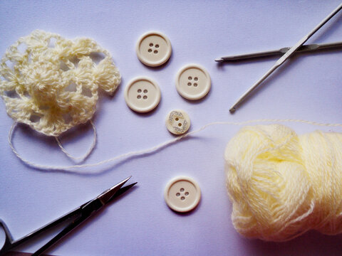 Bright Wallpaper Of Knitting Equipment