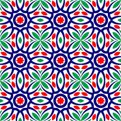 Stained glass window seamless pattern. Background mandala stained glass Vector illustration