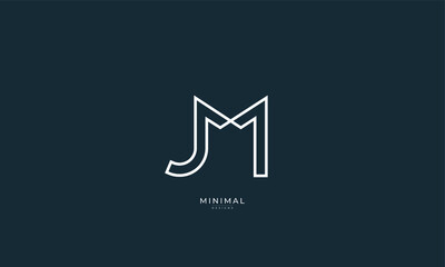 Alphabet letter icon logo JM