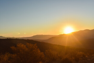 sunset in the mountains