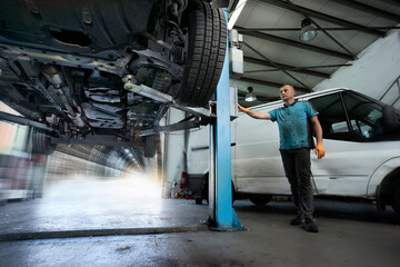 Fototapeta premium workshop, mechanic, tire, repair, service,