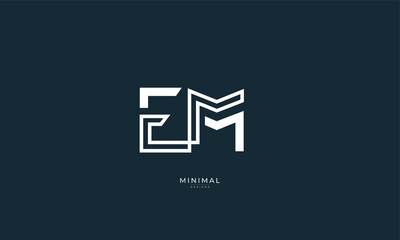 Alphabet letter icon logo EM