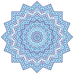 Mandala. Indian antistress medallion. Abstract islamic flower, arabic henna design, yoga symbol.