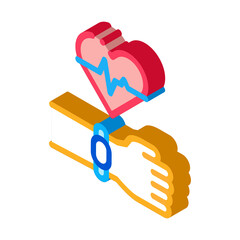 Fitness Tracker Icon Vector. Isometric Fitness Tracker sign. color isolated symbol illustration