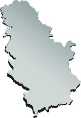 High detailed vector map - Serbia