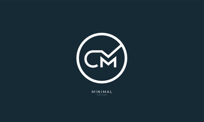 Alphabet letter icon logo CM