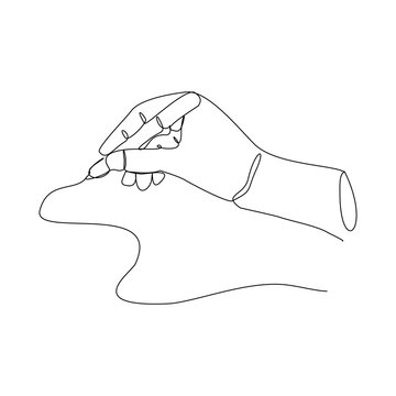hand writing continuous line drawing clip art preview