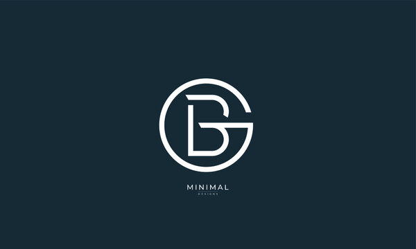 Alphabet letter icon logo GB or BG