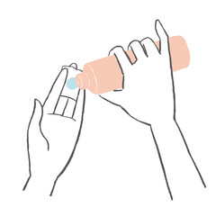 化粧水をコットンに浸す