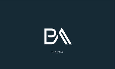 Alphabet letter icon logo BA