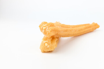 Elongated Churos on white background
