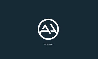 Alphabet letter icon logo AH