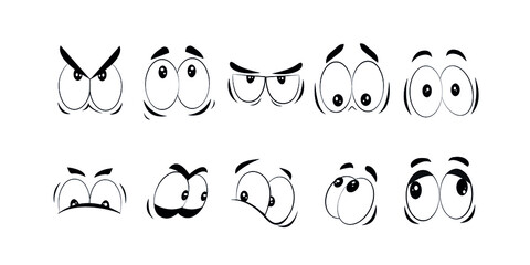 Obraz premium Set Cartoon Eye In Vector High quality original trendy vector set of cartoon eyes.