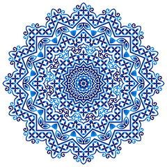 Mandala. Indian antistress medallion. Abstract islamic flower, arabic henna design, yoga symbol.