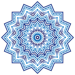 Mandala. Indian antistress medallion. Abstract islamic flower, arabic henna design, yoga symbol.