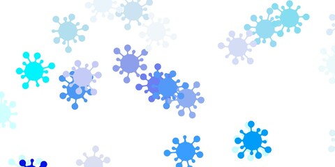 Naklejka na ściany i meble Light blue vector backdrop with virus symbols.