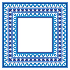 Ceramic tile border pattern. Islamic, indian, arabic motifs. Damask border seamless pattern. Porcelain ethnic bohemian background.