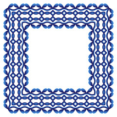 Obraz premium Ceramic tile border pattern. Islamic, indian, arabic motifs. Damask border seamless pattern. Porcelain ethnic bohemian background.