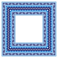 Ceramic tile border pattern. Islamic, indian, arabic motifs. Damask border seamless pattern. Porcelain ethnic bohemian background.