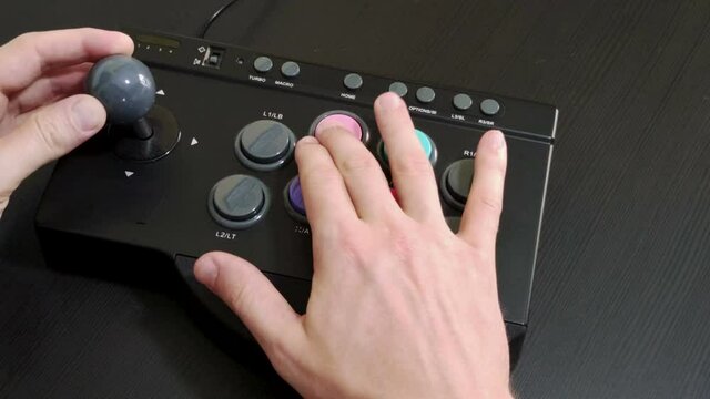 timelapse arcade pad hand motion
