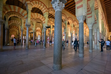 Obraz premium Forest of columns inside the Mezquita, Cathedral of Córdoba, Spain.