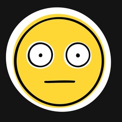 Flushed face doodle emoji.