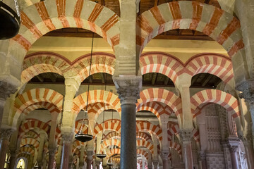 Obraz premium Forest of columns inside the Mezquita, Cathedral of Córdoba, Spain.