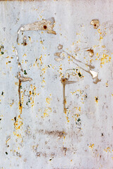 Creative background of rusty metal with cracks and scratches, carelessly painted paint. Grungy...