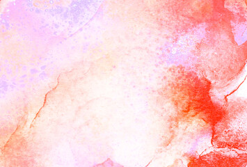 Pale light alcohol ink pink watercolor abstract background. Paint splash texture effect illustration for card design, modern banners, ethereal graphic design