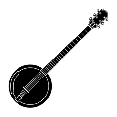 Vector illustration of banjo - obrazy, fototapety, plakaty